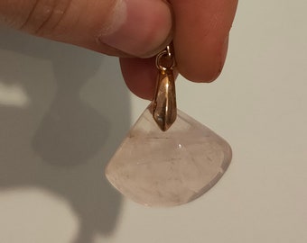 Rose Quartz Pendant Stainless Steel