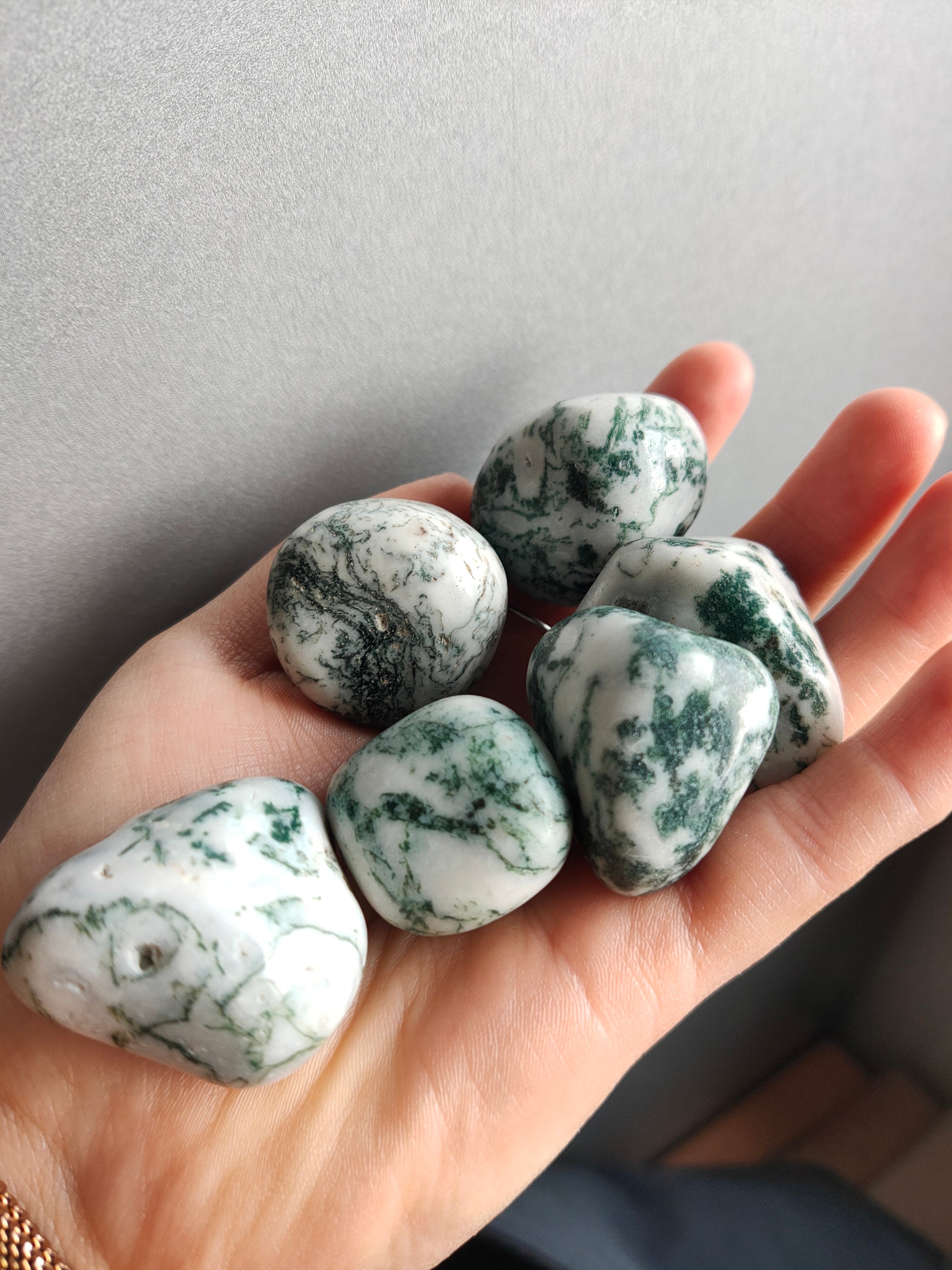 Timbled Tree Tree Agate Tumbled Stone - Anchoring, Stability and Personal Growth ...