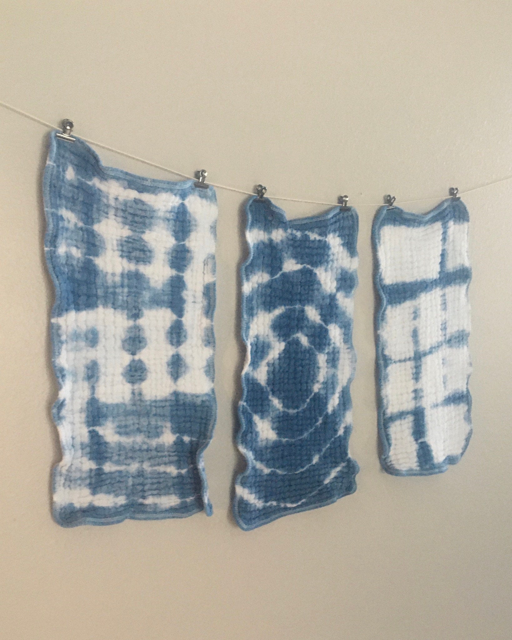 Hand Dyed Muslin Burp Cloths Set of 3 Etsy