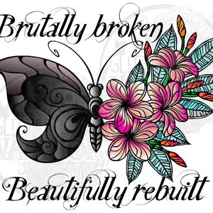 Brutalement cassé, magnifiquement reconstruit, PNG 300+ dpi pour les décalcomanies, les gobelets DTF, les t-shirts, les cadeaux