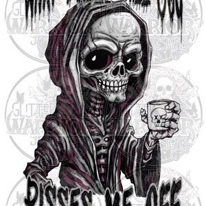 Wat je niet doodt, maakt me kwaad, grappig skelet ontwerpt digitaal bestand, tuimelaar, dtf overdracht PNG-bestand voor T-shirt sublimatie