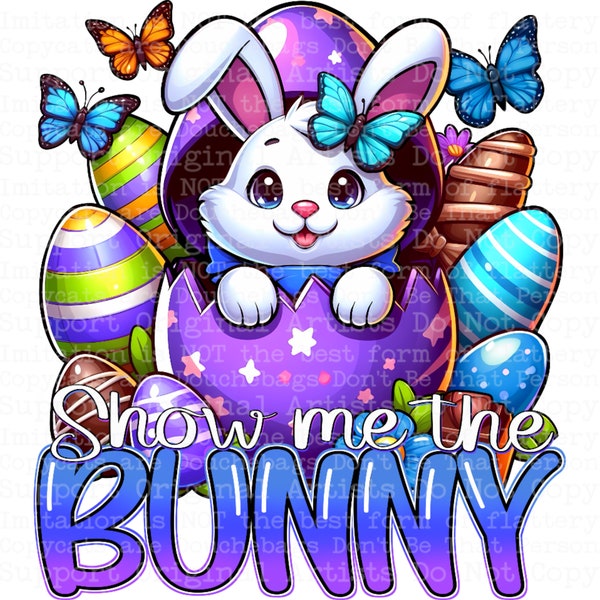 Show me the bunny kids Easter designs 2 versions PNG 300 dpi DTF transfers, t-shirts boys neutral design gifts