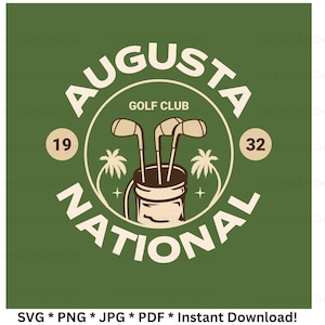 Augusta National golf logo png svg, Augusta National golf club logo, jpg pdf, Golf Digital Print Instant Download