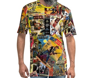 Billy the Kid Men T-Shirt All Over printed Golden Age Comicbook Cover Vintage Retro Comic Fashion Rundhals Grafik Art Tee