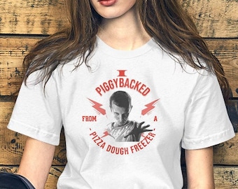 Ich huckepack von einem Pizzateig Gefrierfach Shirt, Unisex Erwachsene Kleidung T-Shirt, lustiges meme Shirt, Elf rettet Max Mayfield, Papa missbilligt