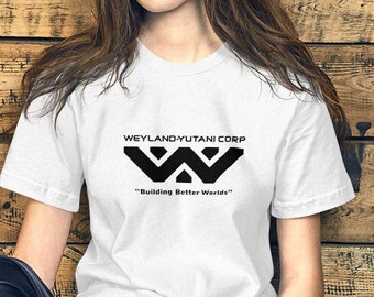 Logotipo de Weyland Yutani Corp., camiseta de Weyland Yutani, camiseta de Weyland, regalo para fan de la película Alien, camiseta gris de diseño vintage para hombres y mujeres.