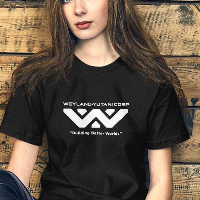 Maglietta Uomo Weyland Yutani, T-Shirt Vintage Aliens Ripley, Fan Film Fantascienza, Gildan