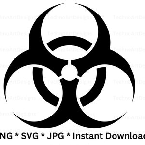 Biohazard svg Biohazard Warning Symbol Cut Files Clip Art cnc Biohazard Vector Silhouette, Cricut, Vector svg png jpg Instant Download
