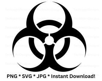 Biohazard svg Biohazard Warnsymbol Cut Files Clip Art cnc Biohazard Vektor-Silhouette, Cricut, Vektor svg png jpg Instant Download