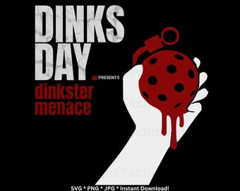 Lustige Pickleball SVG, Dinks Day Parodie, Dinkster Menace T-Shirt Grafik, Album Art PNG für Cricut, Rockmusik Geschenk, digitaler Download