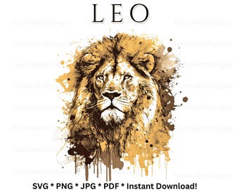 LEO Zodiac svg, Leo Horoscope png, Leo Birthday Sign, Leo Birthday Gift, August Zodiac Sign, pdf jpg Digital Download