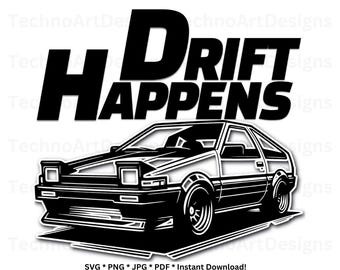 Drift Happens AE86, Trueno, Street Racing Shirt, png svg jpg pdf, Sublimation Instant Download