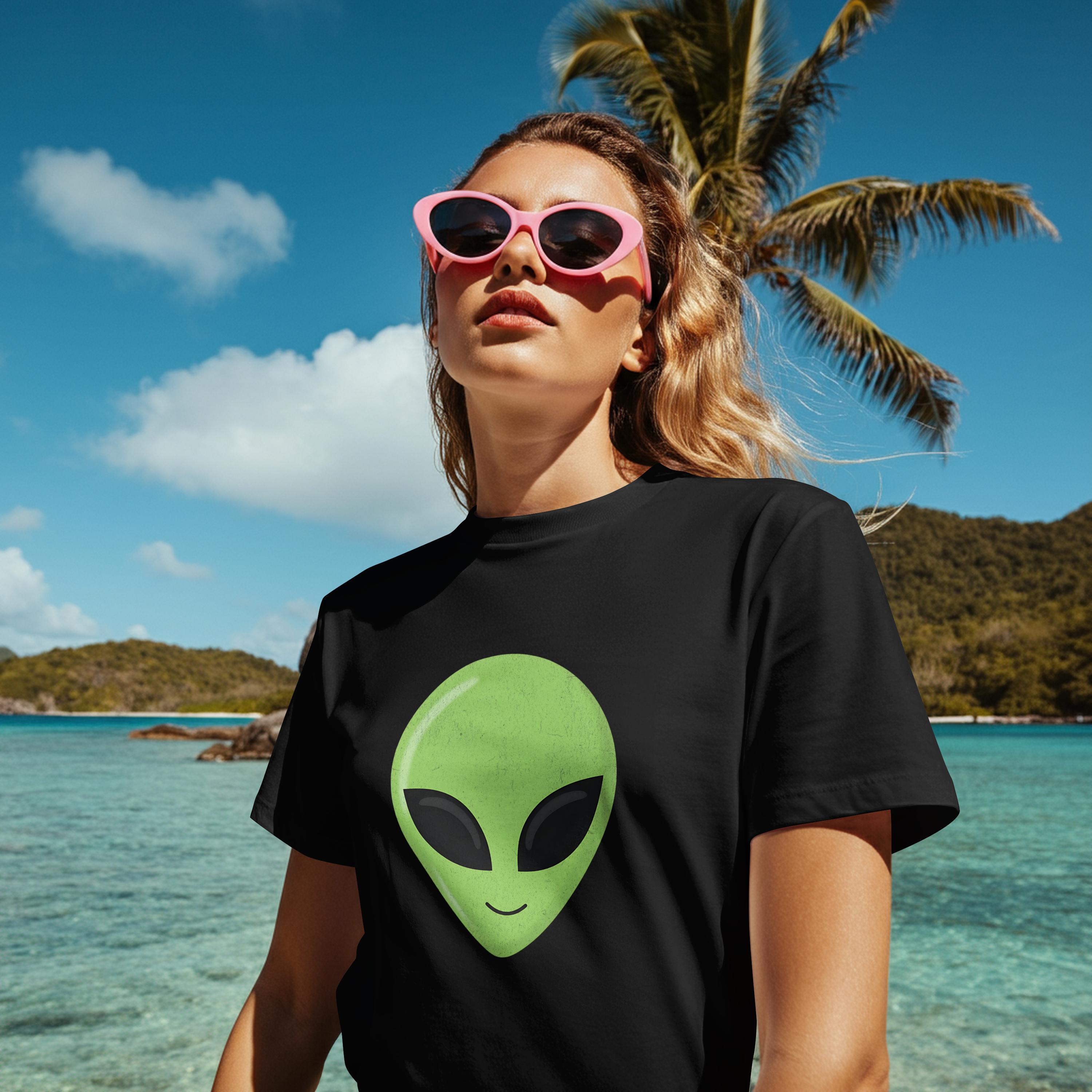 Green Alien Head Shirt 90s Retro Sci-fi Tee Funny Movie Fan Gift Unisex ...