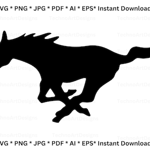 Mustang svg classic Logo Badge svg, png, pdf, eps, AI, jpg, Simple minimalist Vector file, Vintage Mustang silhouette Instant Download