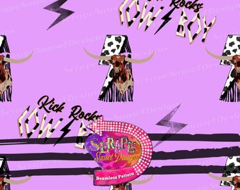 Kick rocks Cowboy Seamless Pattern