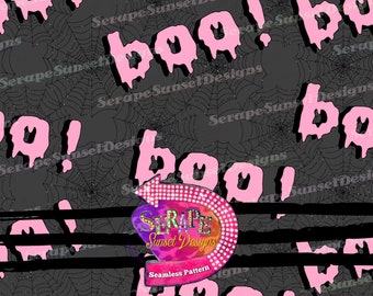 Halloween Spider Web BOO Seamless File for Fabric Printing
