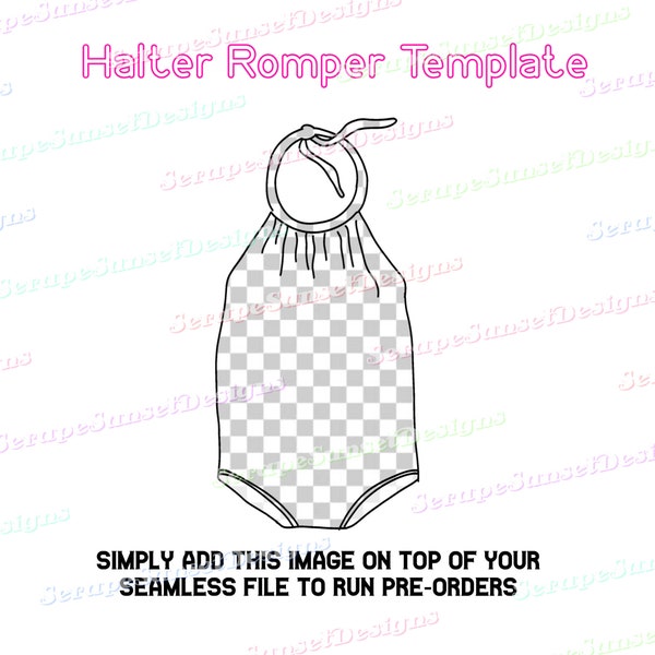 Halter Romper Mock Up Template for Pre Order