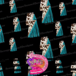 Fringed Lightening Bolt Seamless Pattern