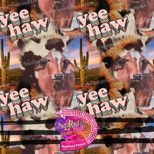 Yeehaw Seamless Pattern Digital Paper