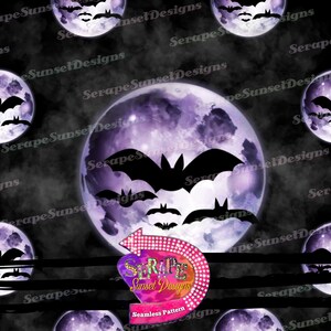 Bats, Moon, Smoke Halloween  Seamless File