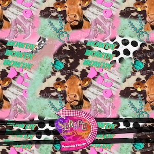 Howdy Cowgirl Seamless Pattern Digital Paper