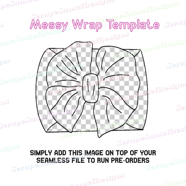 Messy Wrap Bow Mock Up- Easy to use Template for Pre-Orders - Boutique Owner Mock Up Tool