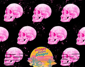 Halloween Pink Skull Grunge Seamless File