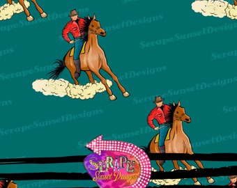 Ranchy Cowboy Western Seamless Pattern, Fabric Pattern