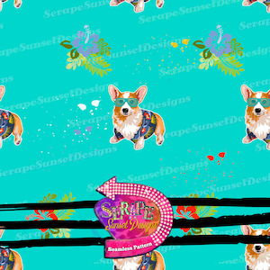 Sommer Corgis Nahtloses Muster