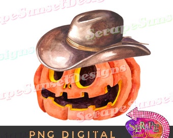 Cowboy Jack Pumpkin Sublimation Digital 