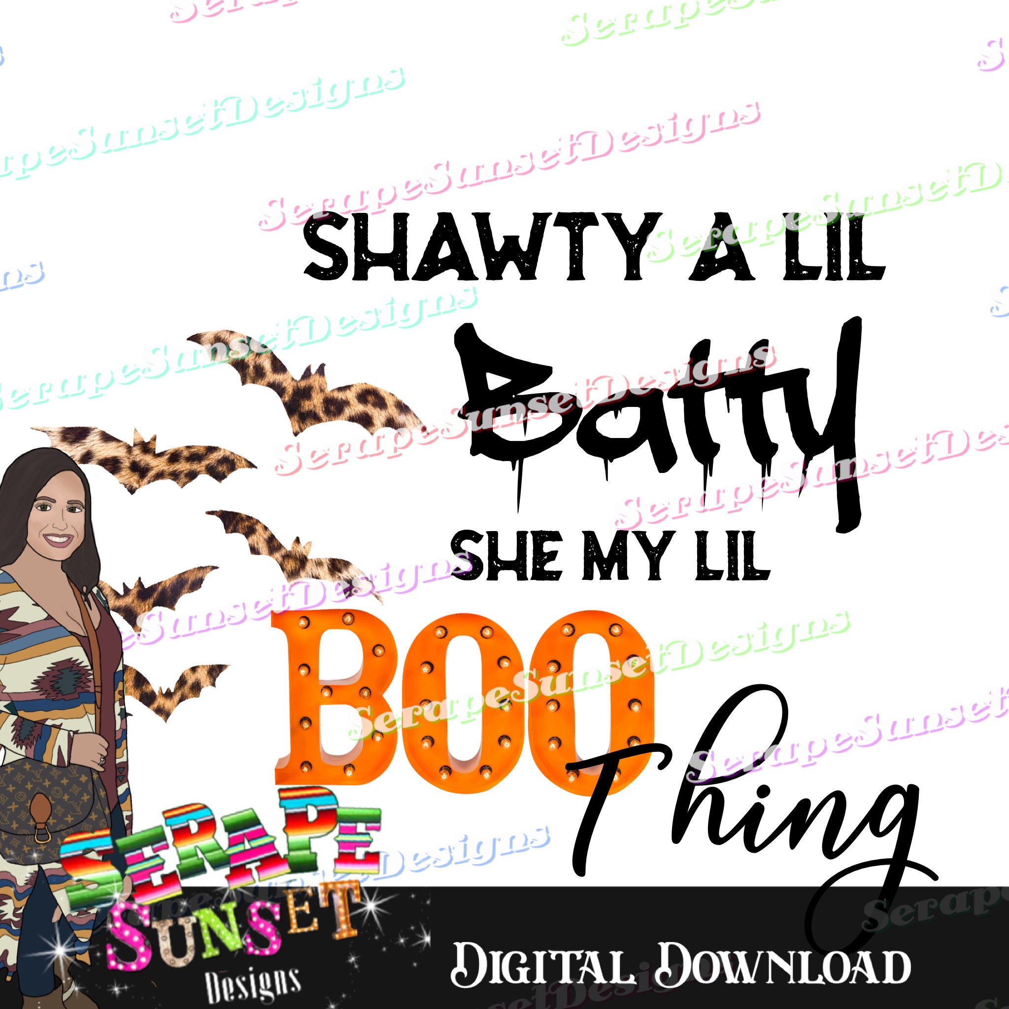 Shawty A lil Batty : Digital Transfer Halloween