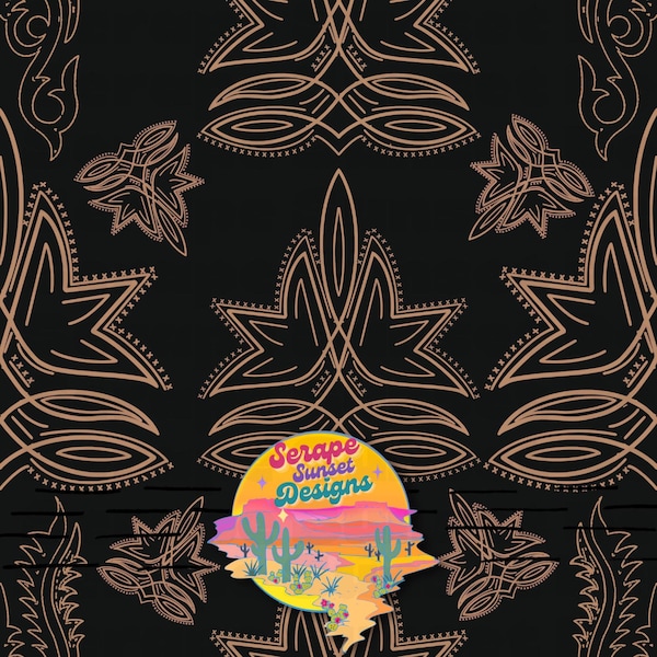 Black and Brown punchy boot stitch seamless western pattern