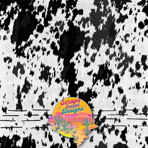 Cow Print - Black and White Spotted Cowhide - Seamless Pattern