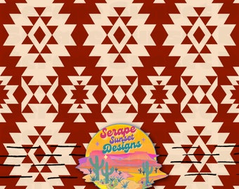 Red Aztec - Western Seamless Pattern