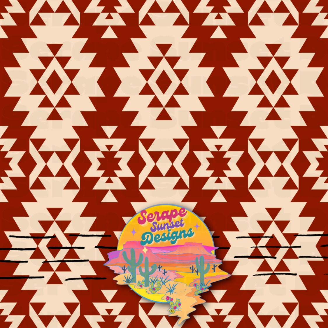 Red Western Repeat Pattern Red Aztec - Western Seamless Pattern - Etsy