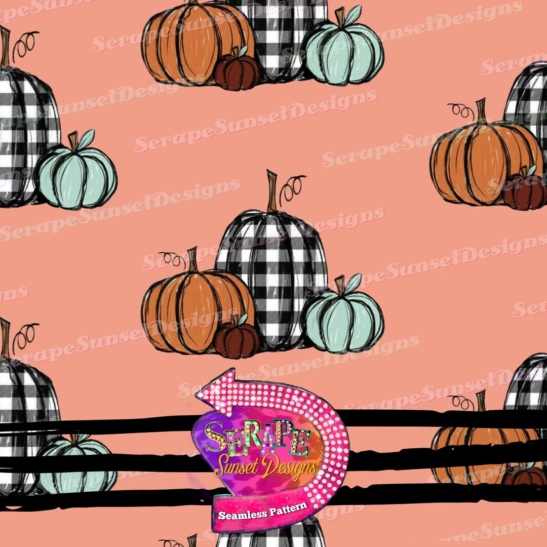 Autumn Rustic Pattern Cute Fall Rustic Plaid Pumpkin Seamless Pattern - Etsy