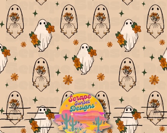 Halloween Retro Ghost Seamless File