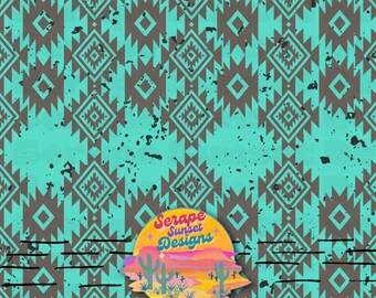 Distressed Aztec waves- Seamless Pattern-  Fabric File