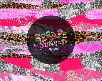 Valentine Glitz . Brush Stroke . Seamless File. Digital Download. Glitter . Leopard . Hot Pink