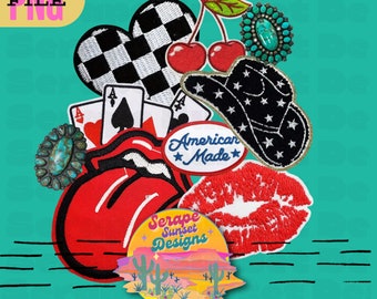 Trucker Patch Vegas Vibe Collage Shirt Png File