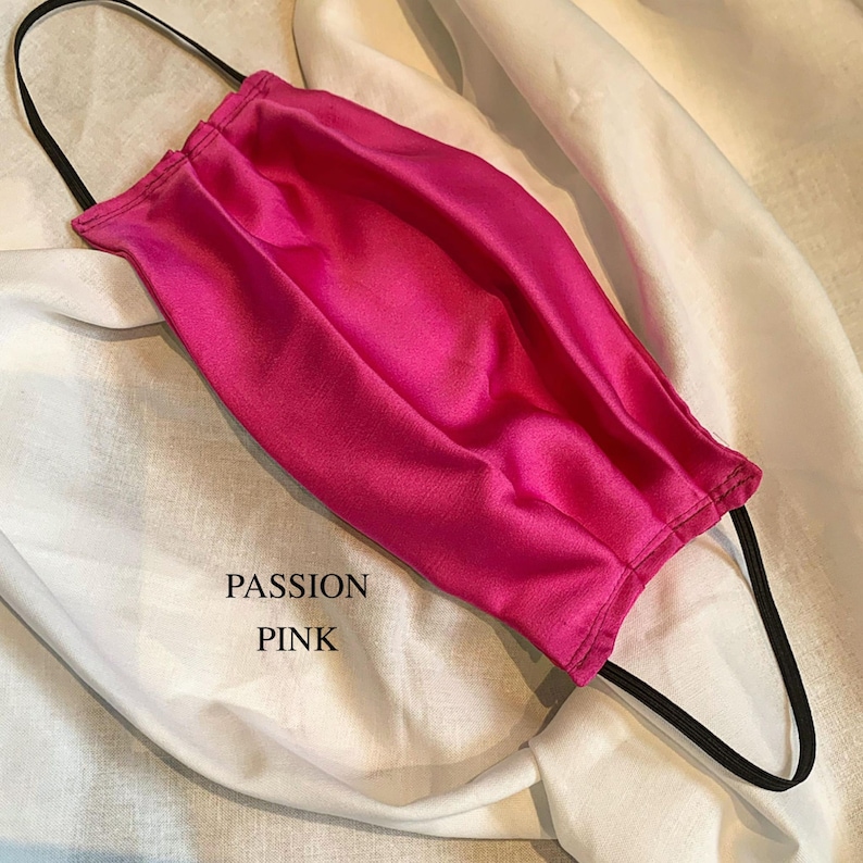 Satin Silk Face Mask Handmade in My UK Studio. Double Layer Etsy UK