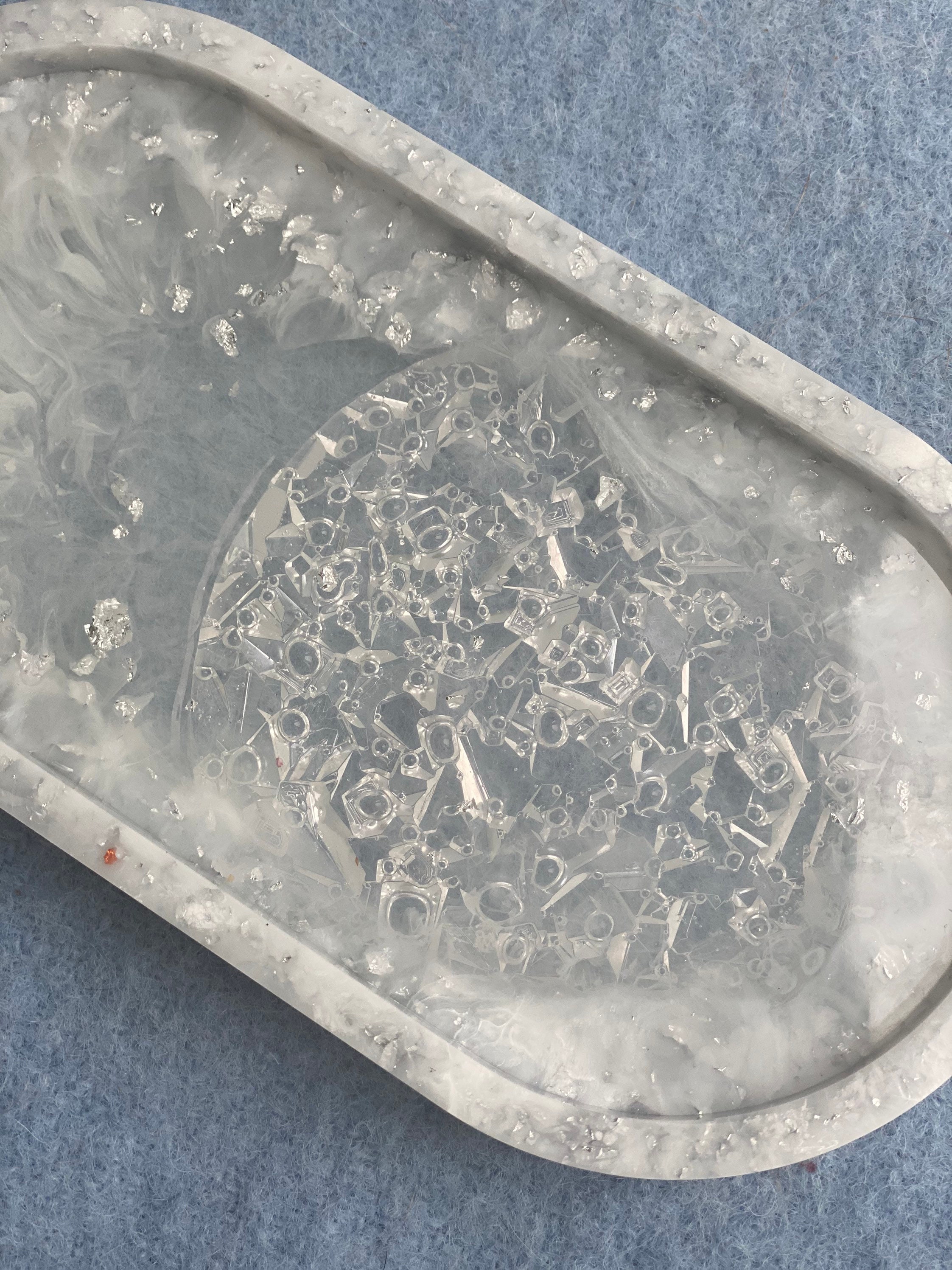 Soap dish in white/clear and crystal insert Etsy