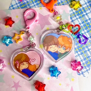 Fruits Basket Tohru and Kyo Keychain with Charms
