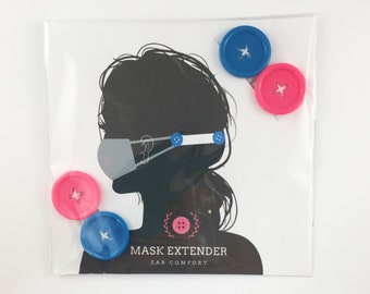 Mask Extender Ear Saver Set - Elastic Button Function - Holiday Gift
