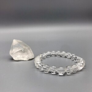 Set - Rough Clear Quartz & Clear Quartz Crystal Stretch Bracelet