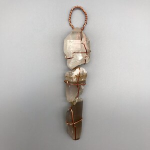 Hanging Clear Quartz & Agates with Copper Wire