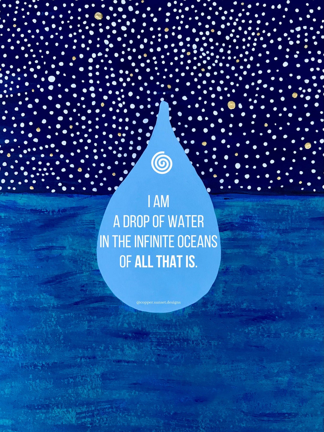 Digital Download 'A Drop of Water' Acrylic Painting Print Etsy