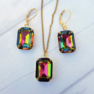 Rainbow top swarovski necklace