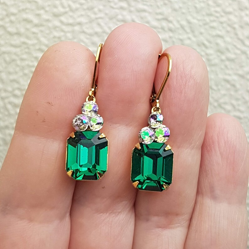 Emerald Green Jewelry Set Gold Plated Vintage Jewelry Set Etsy UK