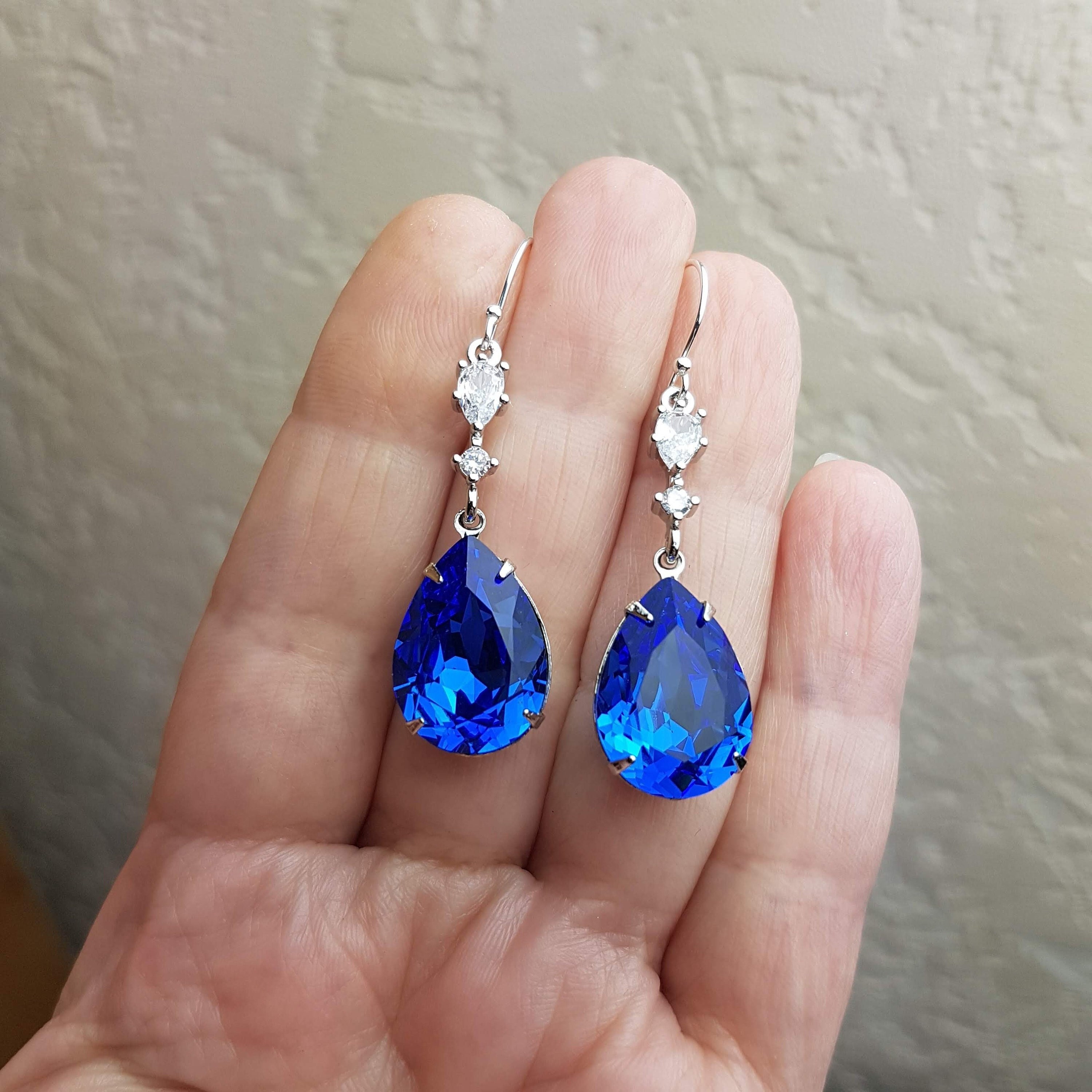 blue earrings drop